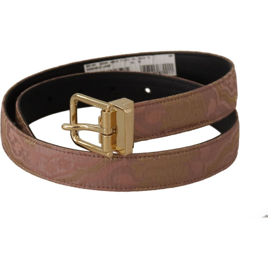 Dolce & Gabbana Chic Rose Pink Leather Belt with Logo Buckle Dolce & Gabbana