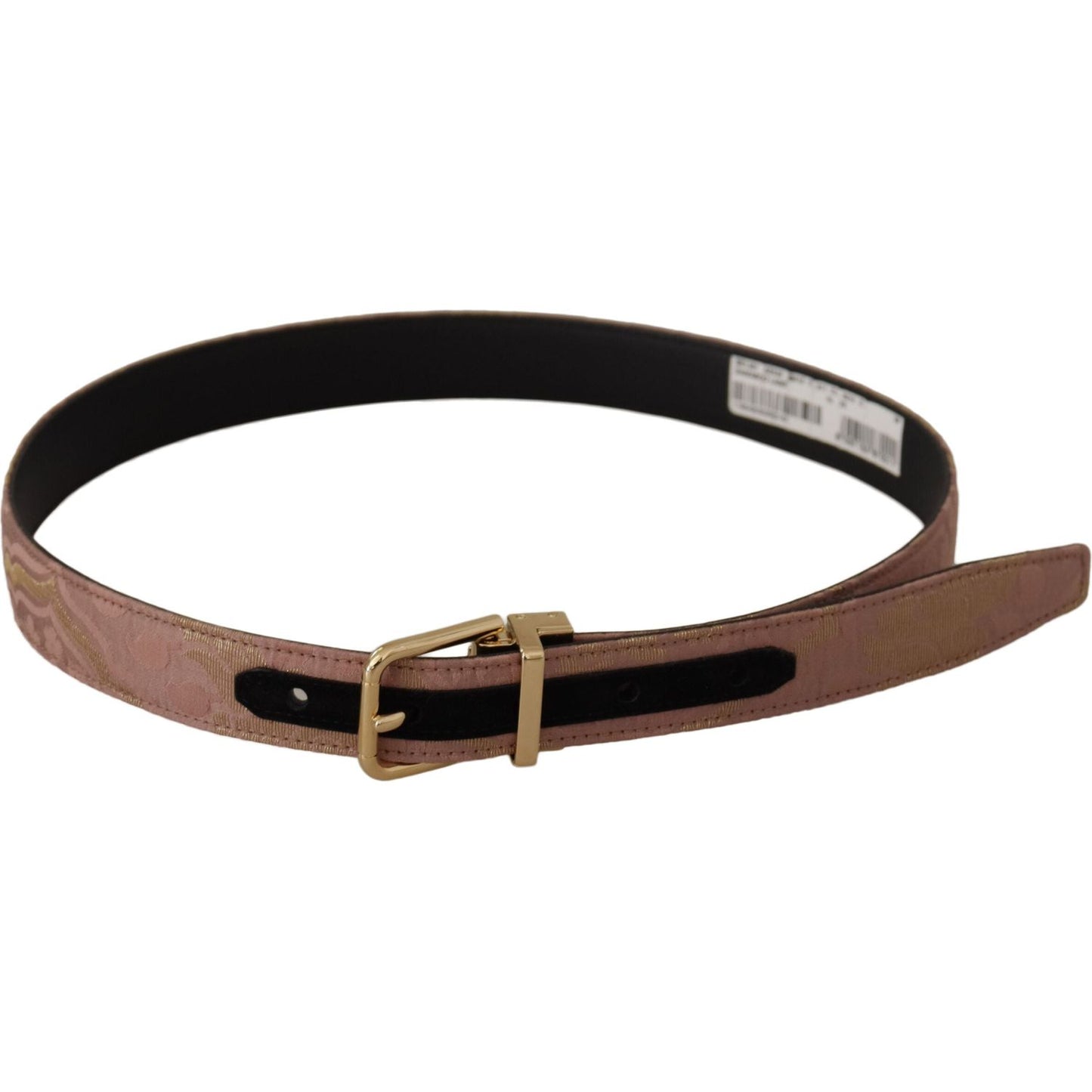 Dolce & Gabbana Chic Rose Pink Leather Belt with Logo Buckle Dolce & Gabbana