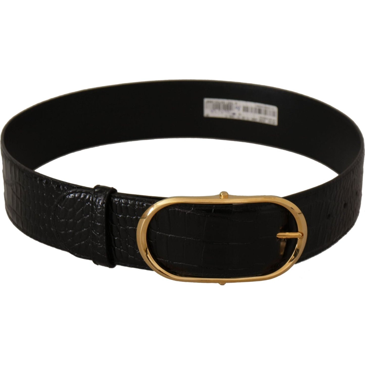 Dolce & Gabbana Chic Black Leather Logo Belt Dolce & Gabbana