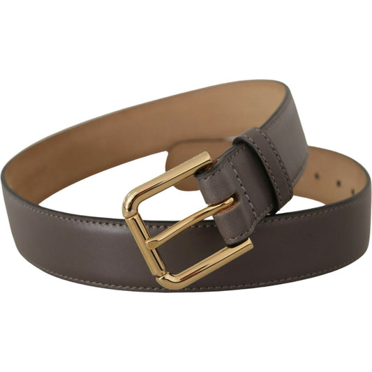 Dolce & Gabbana Elegant Engraved Buckle Leather Belt Dolce & Gabbana