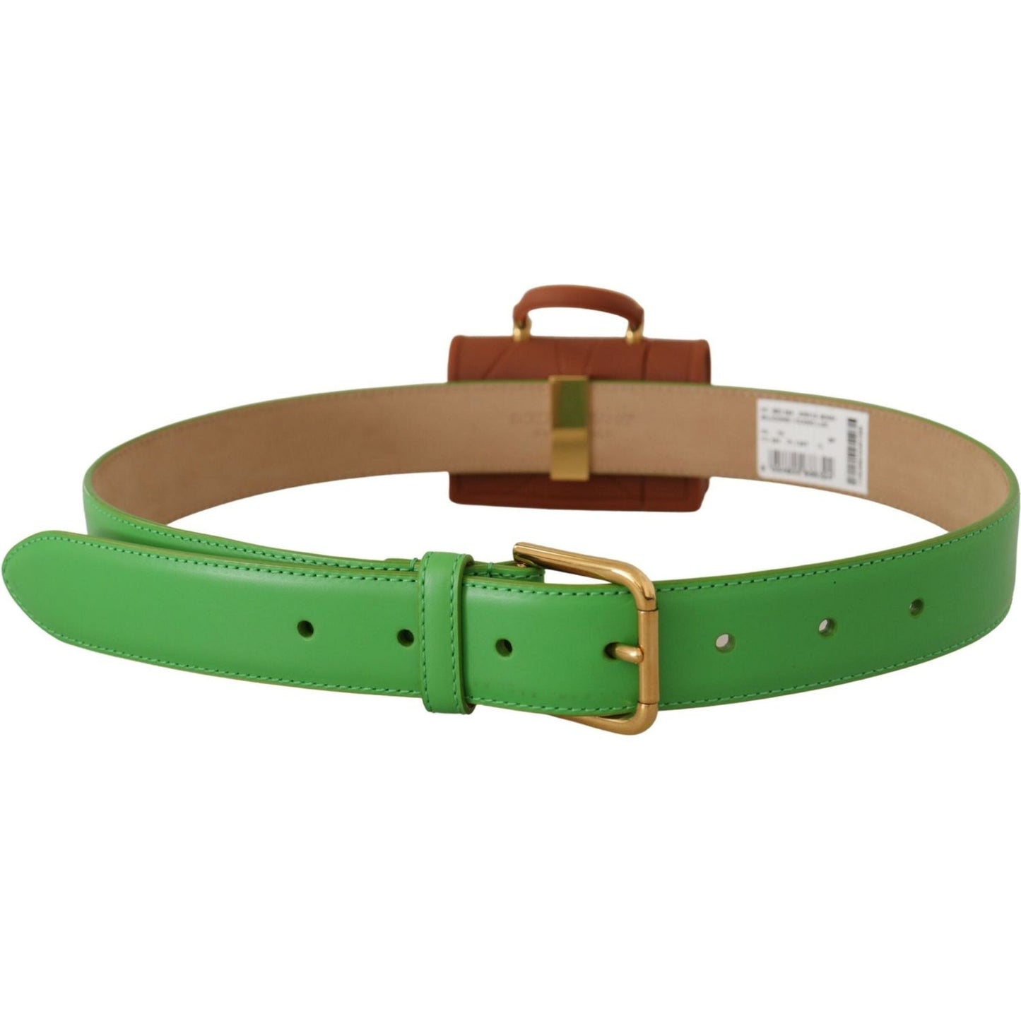 Dolce & Gabbana Green Leather Devotion Heart Micro Bag Headphones Belt