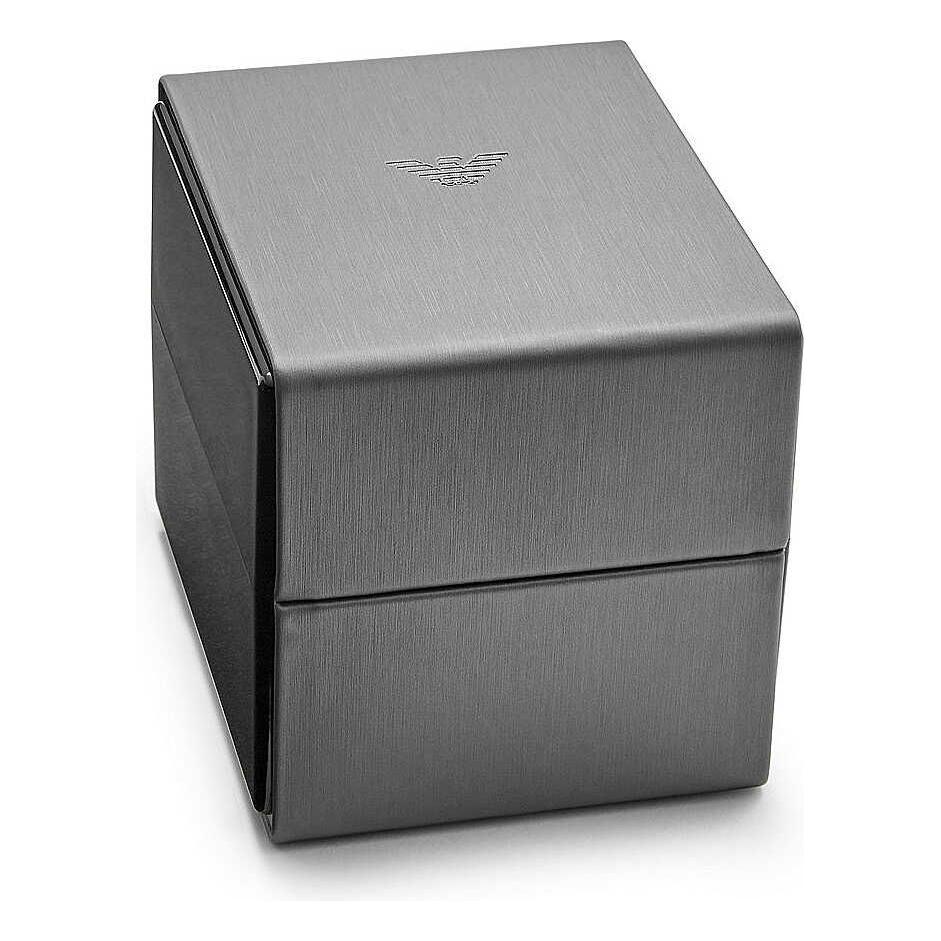 ساعة إمبوريو أرماني الجلدية الأنيقة باللون الخمري للنساء