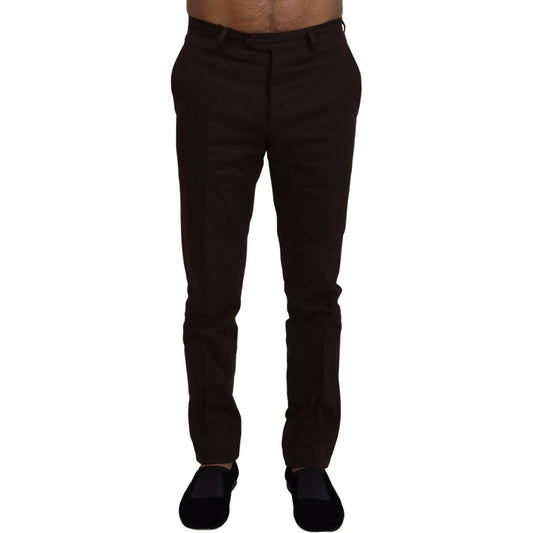 BENCIVENGA Elegant Brown Cotton Blend Trousers BENCIVENGA