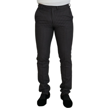 BENCIVENGA Brown Stripes Slim Fit Men Pants