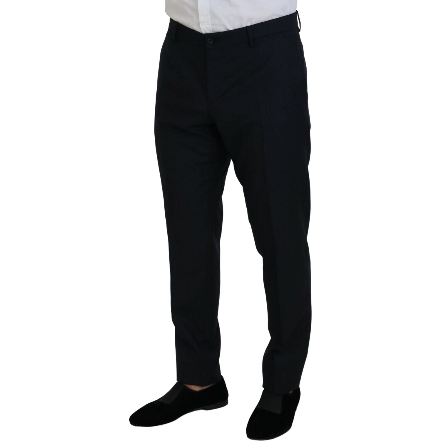 优雅蓝色马提尼羊毛丝混纺西装