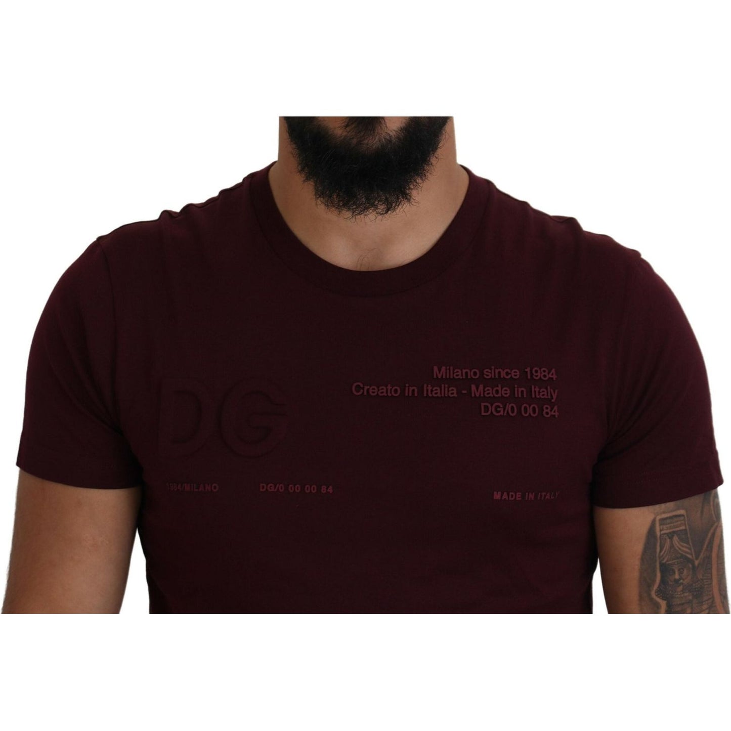 Dolce & Gabbana Elegant Maroon Crew Neck Casual Tee Dolce & Gabbana