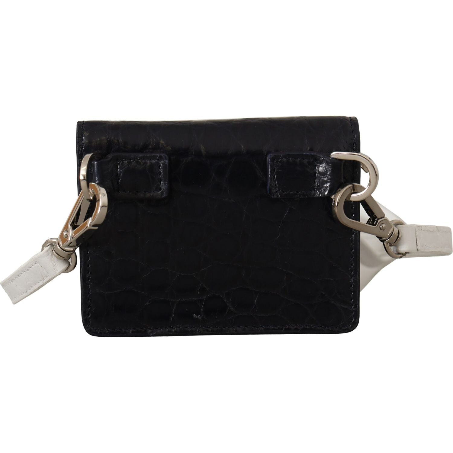 محفظة دولتشي آند غابانا ذات الطيات المزدوجة من الجلد الأزرق مع حزام