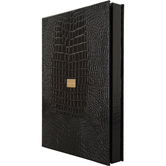 Dolce & Gabbana Elegant Black Leather Catalogue Case Dolce & Gabbana