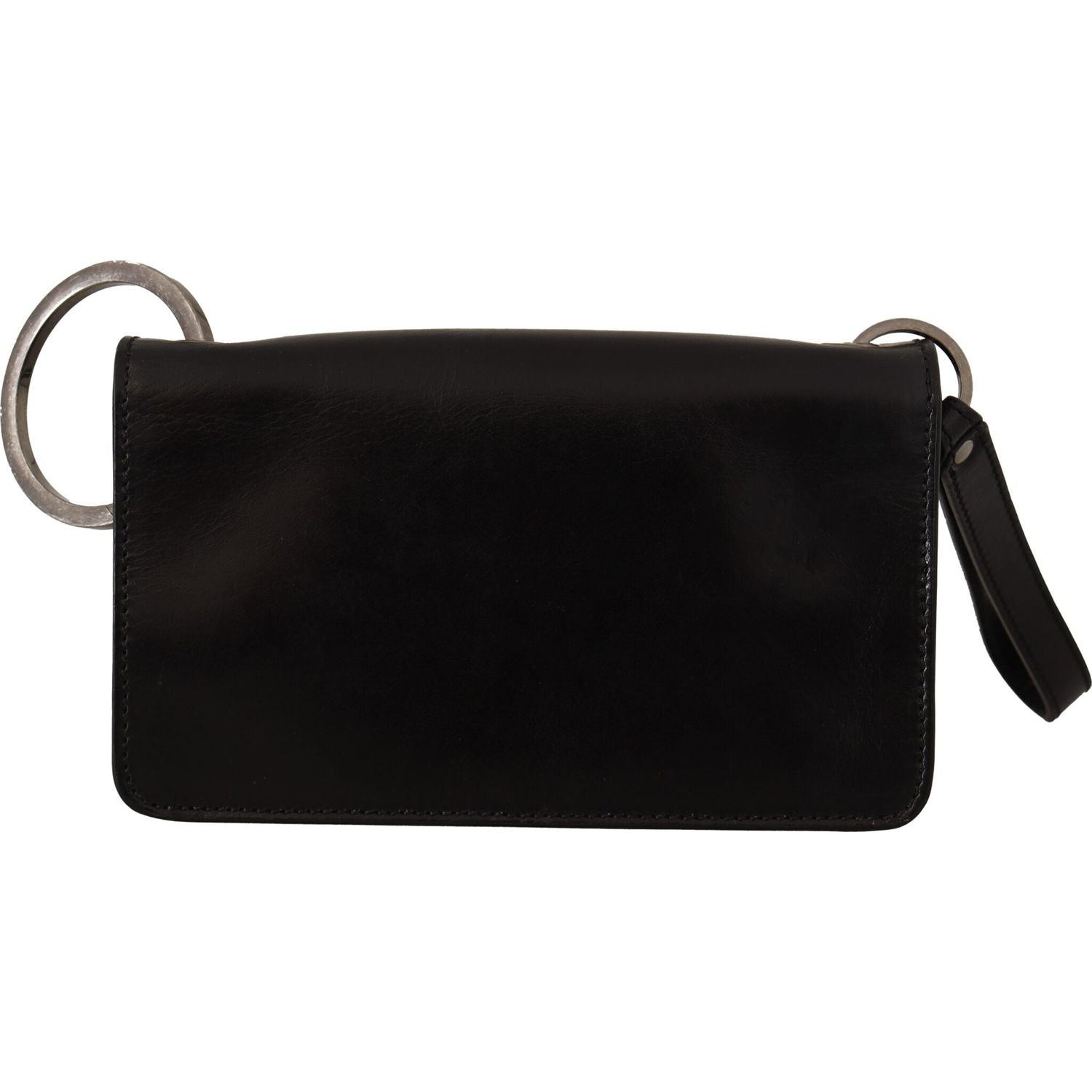 Dolce & Gabbana Black Leather Wristlet Mini Bag Card Bill Wallet
