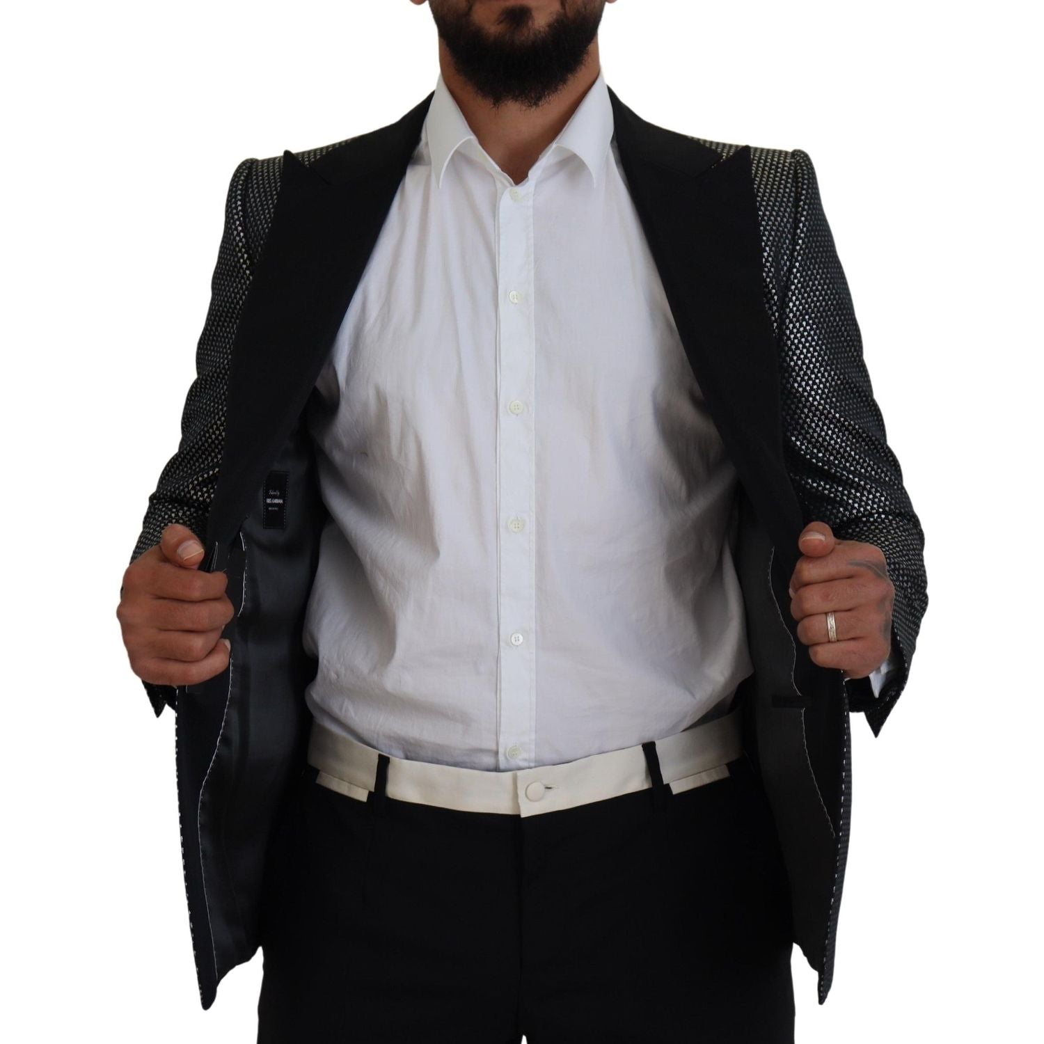 优雅提花单排扣西装外套