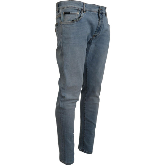 Dolce & Gabbana Elegant Slim Fit Light Blue Denim Pants Dolce & Gabbana