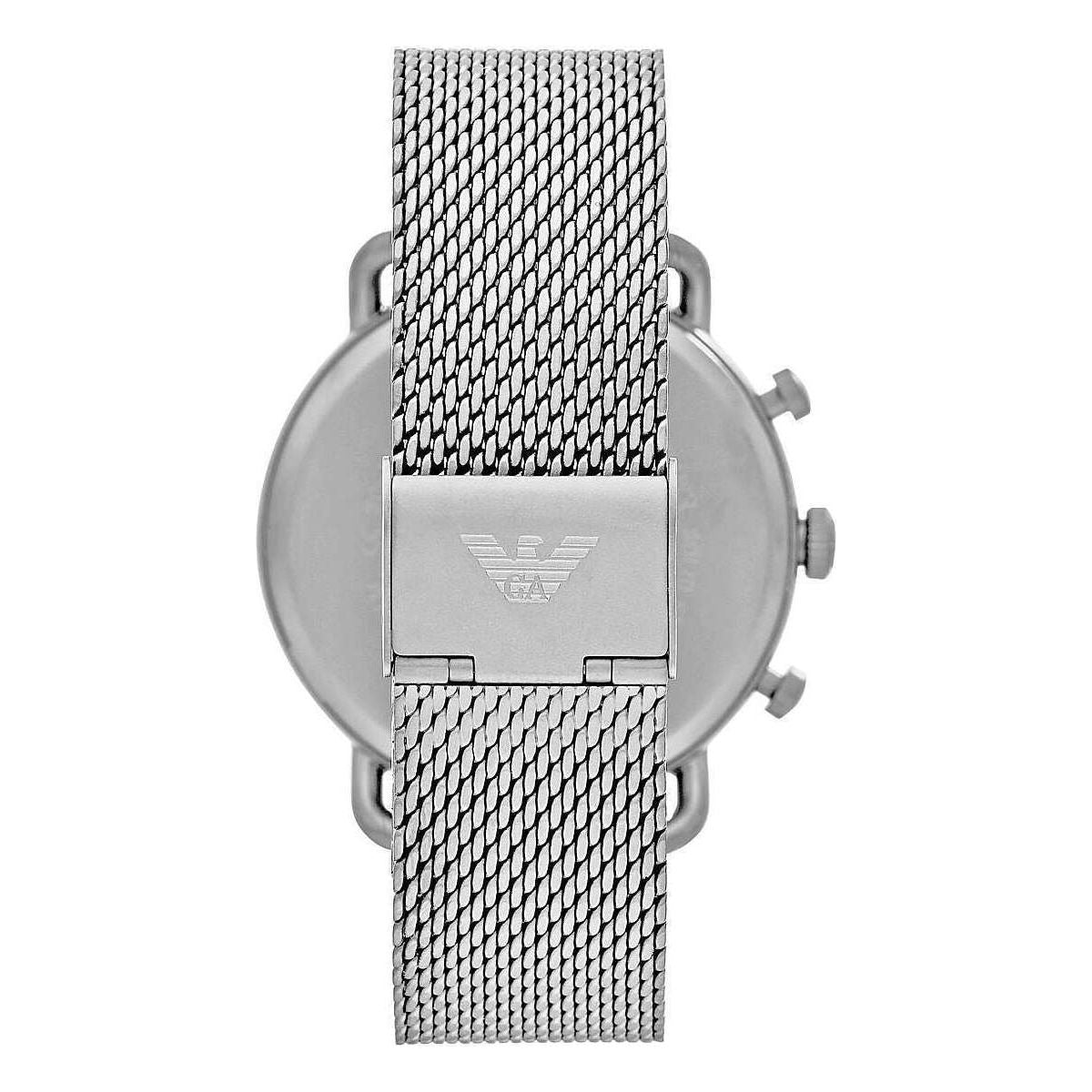 Emporio Armani Sophisticated Silver Steel Chronograph Watch Emporio Armani