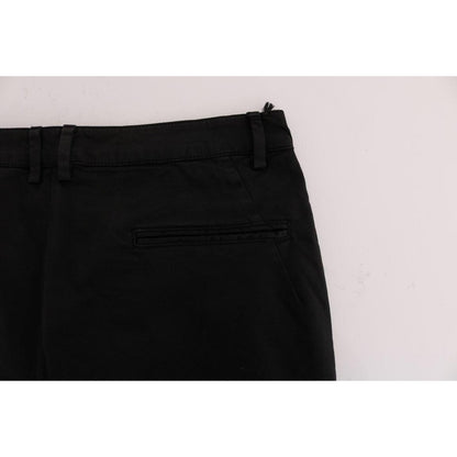 Costume National Black Slim Fit Cotton Stretch Pants