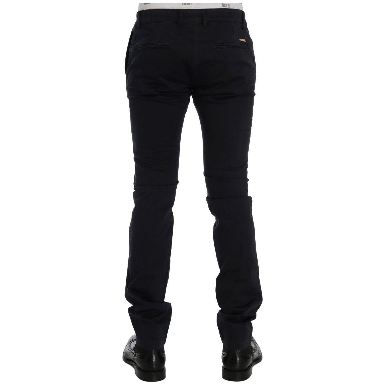 بنطال GF Ferre Chic Slim-Fit أزرق من القطن المطاطي