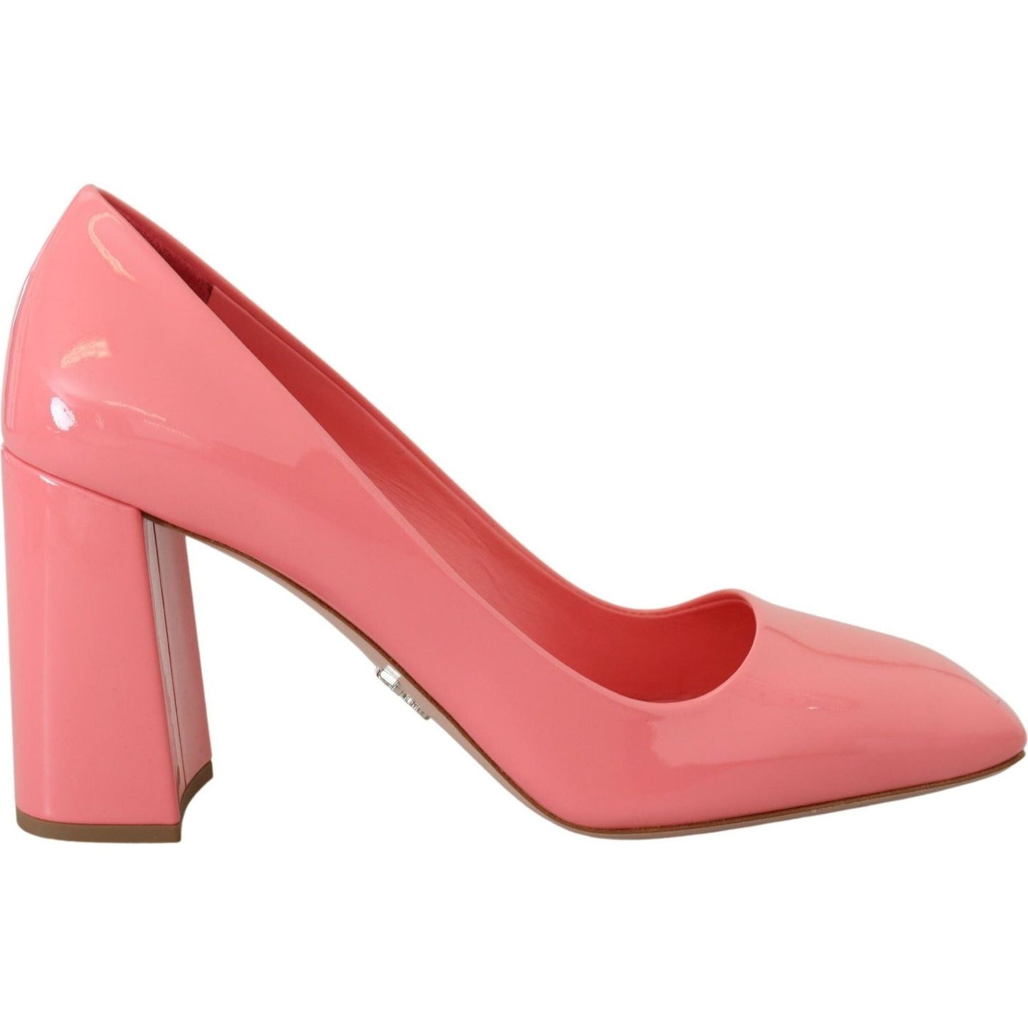 Prada Pink Patent Leather Block Heels Pumps Classic
