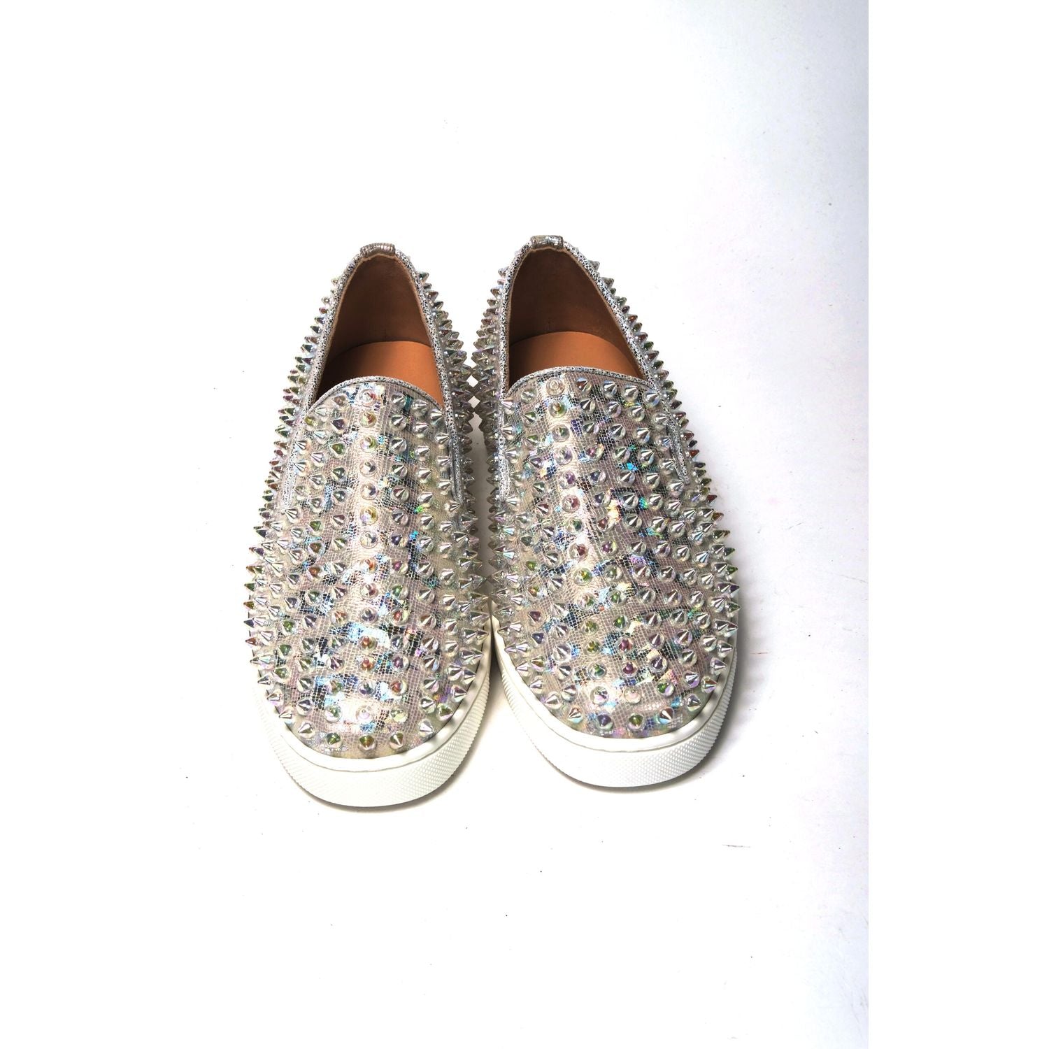 حذاء رياضي مسطح للنساء من كريستيان لوبوتان باللون الأبيض من Ab/Clear Ab Roller Boat