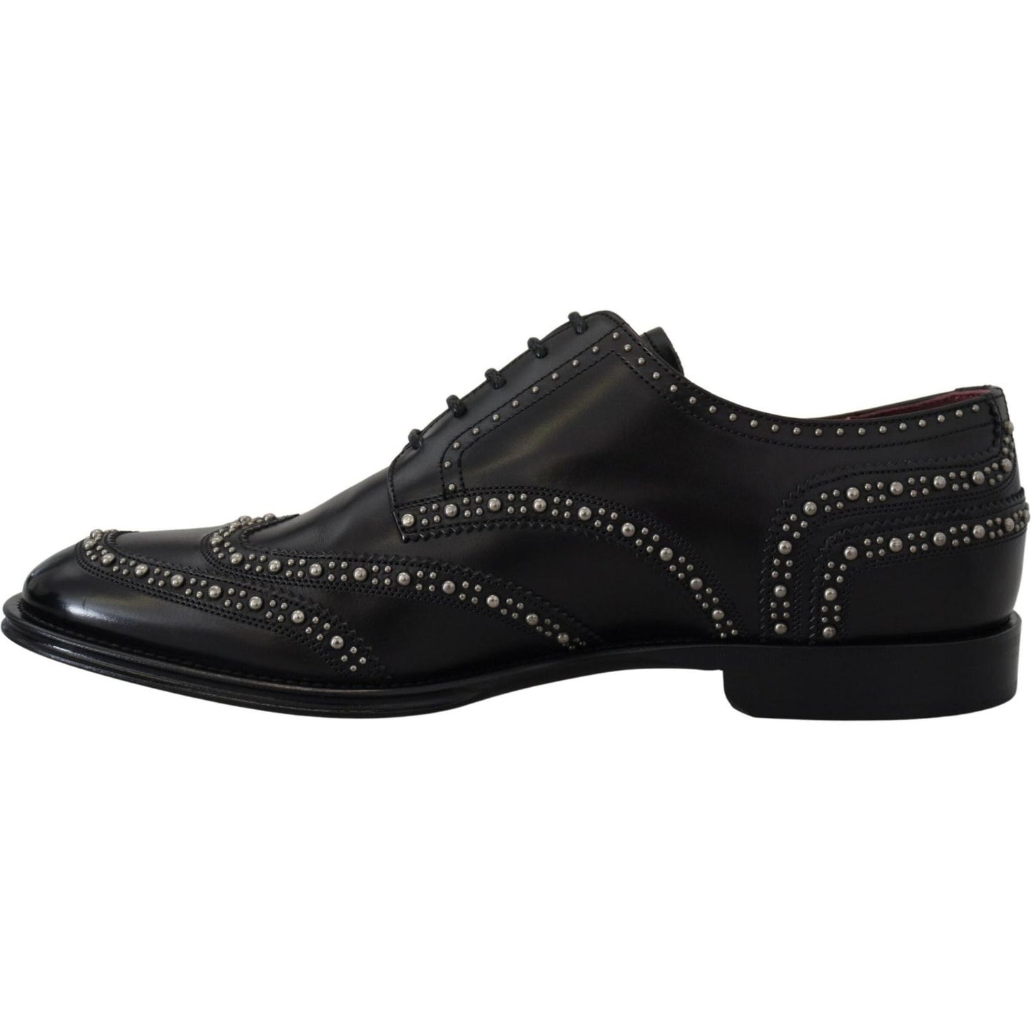 Dolce & Gabbana Elegant Studded Black Derby Shoes Dolce & Gabbana