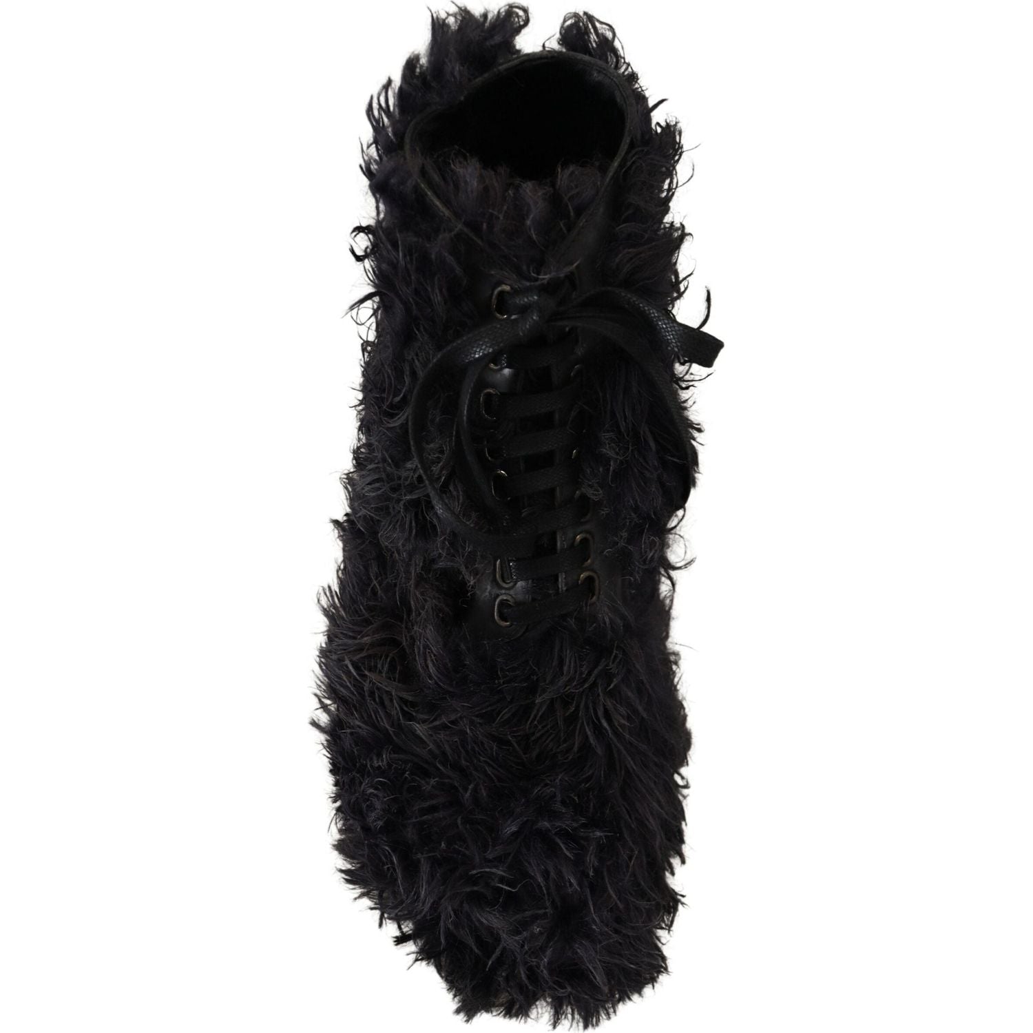 حذاء الكاحل من الجلد الأسود من دولتشي آند غابانا