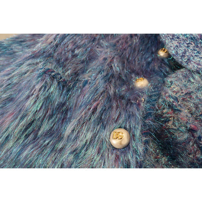 Dolce & Gabbana Multicolor Polyester Fringes Coat Jacket