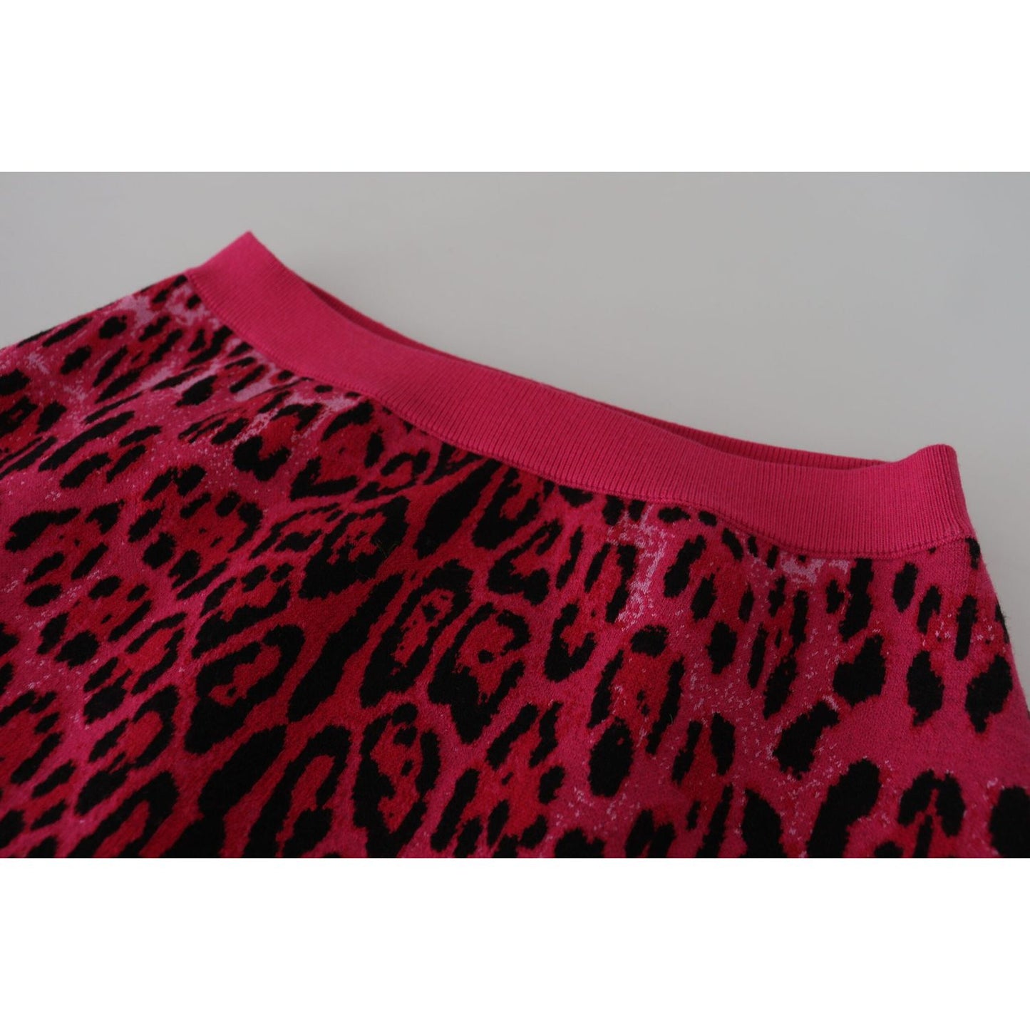 Dolce & Gabbana Pink Leopard High Waist A-line Mini Skirt
