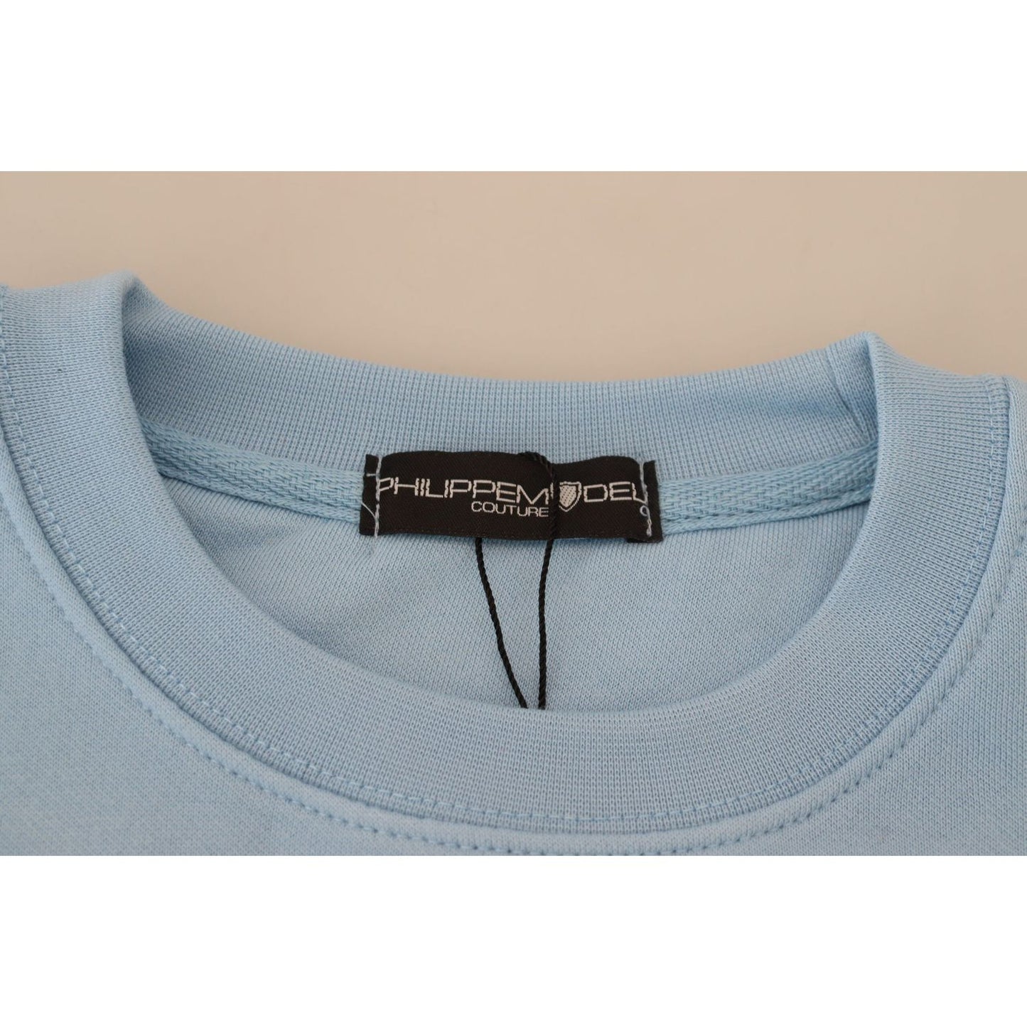 Philippe Model Chic Light Blue Logo Embellished Sweater Philippe Model