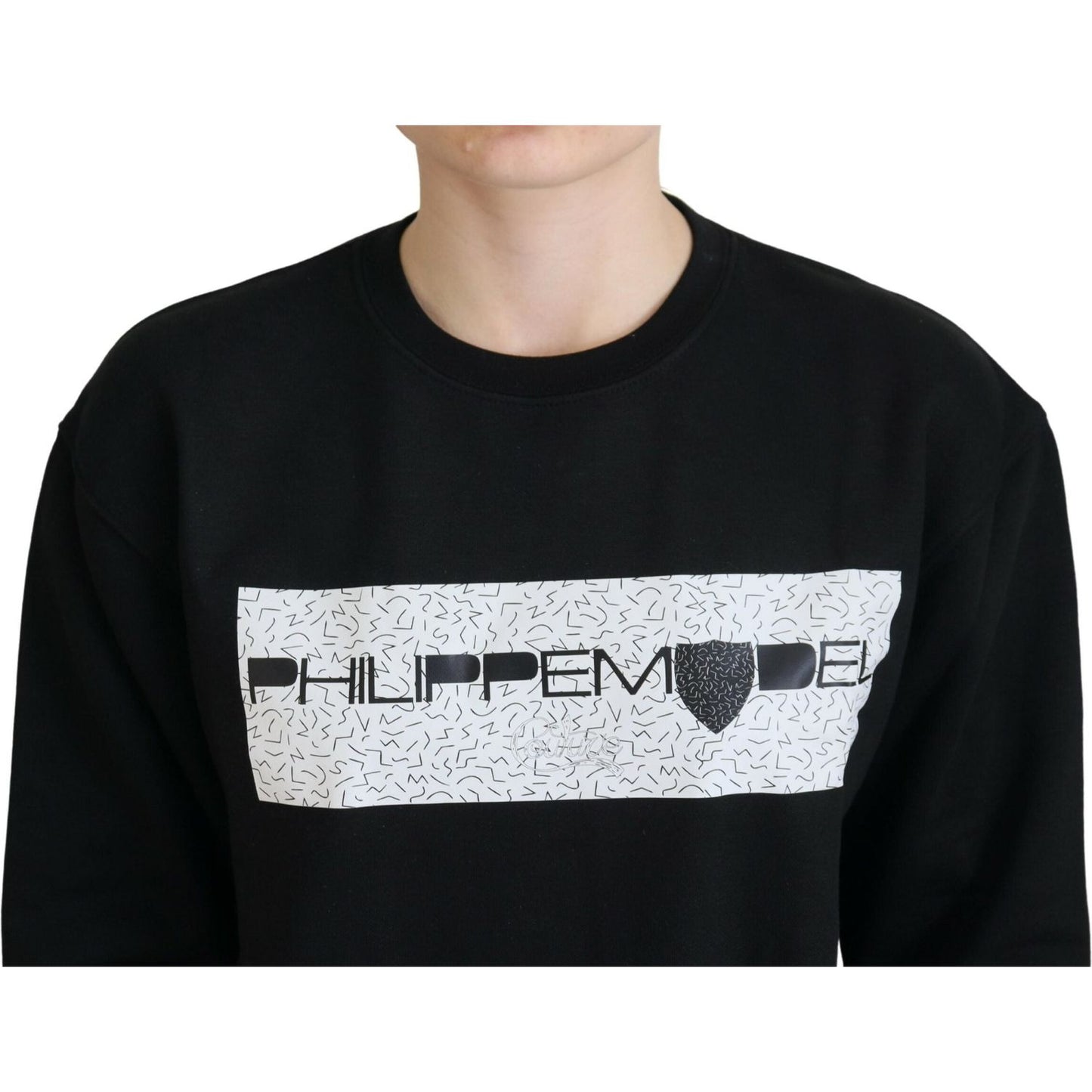 Philippe Model Chic Black Printed Cotton Sweater Philippe Model