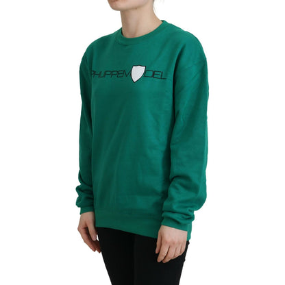 Philippe Model Green Printed Long Sleeves Pullover Sweater