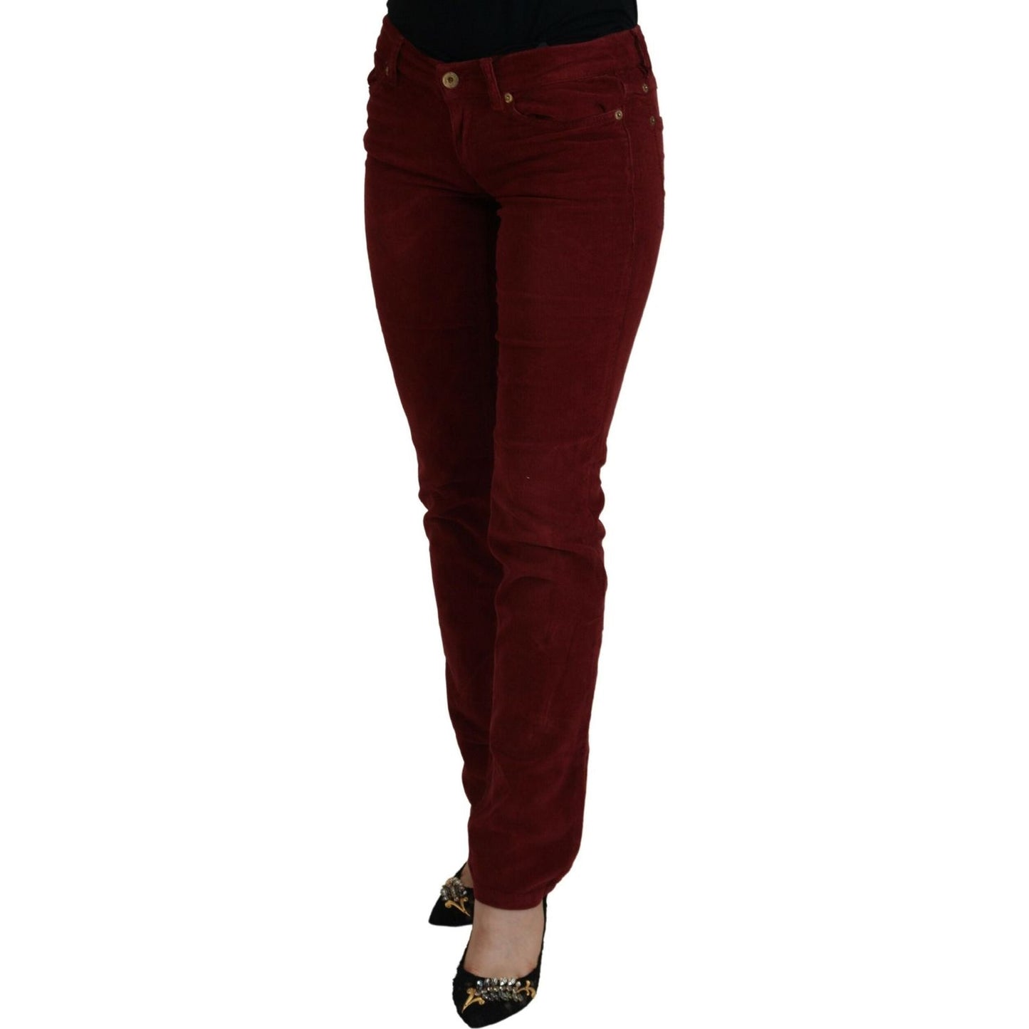 Dolce & Gabbana Chic Maroon Corduroy Pants Dolce & Gabbana