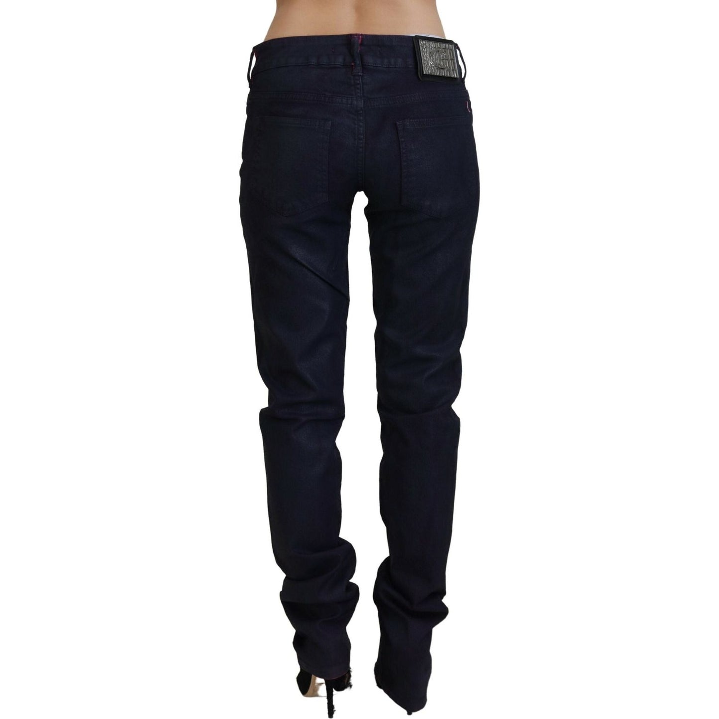 Just Cavalli Sleek Black Low Waist Denim Pants Just Cavalli