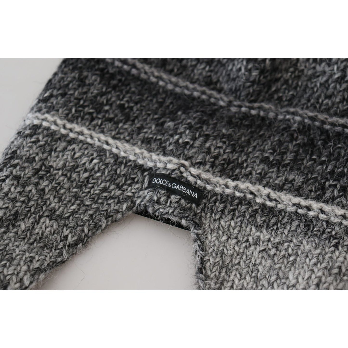 Dolce & Gabbana Gray Warm Fleece Ear Flaps Knit Beanie Hat