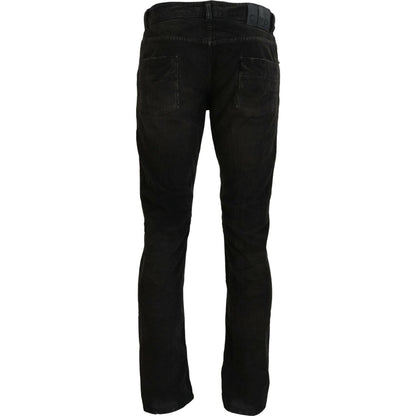 Costume National Gray Cotton Corduroy Men Casual Jeans