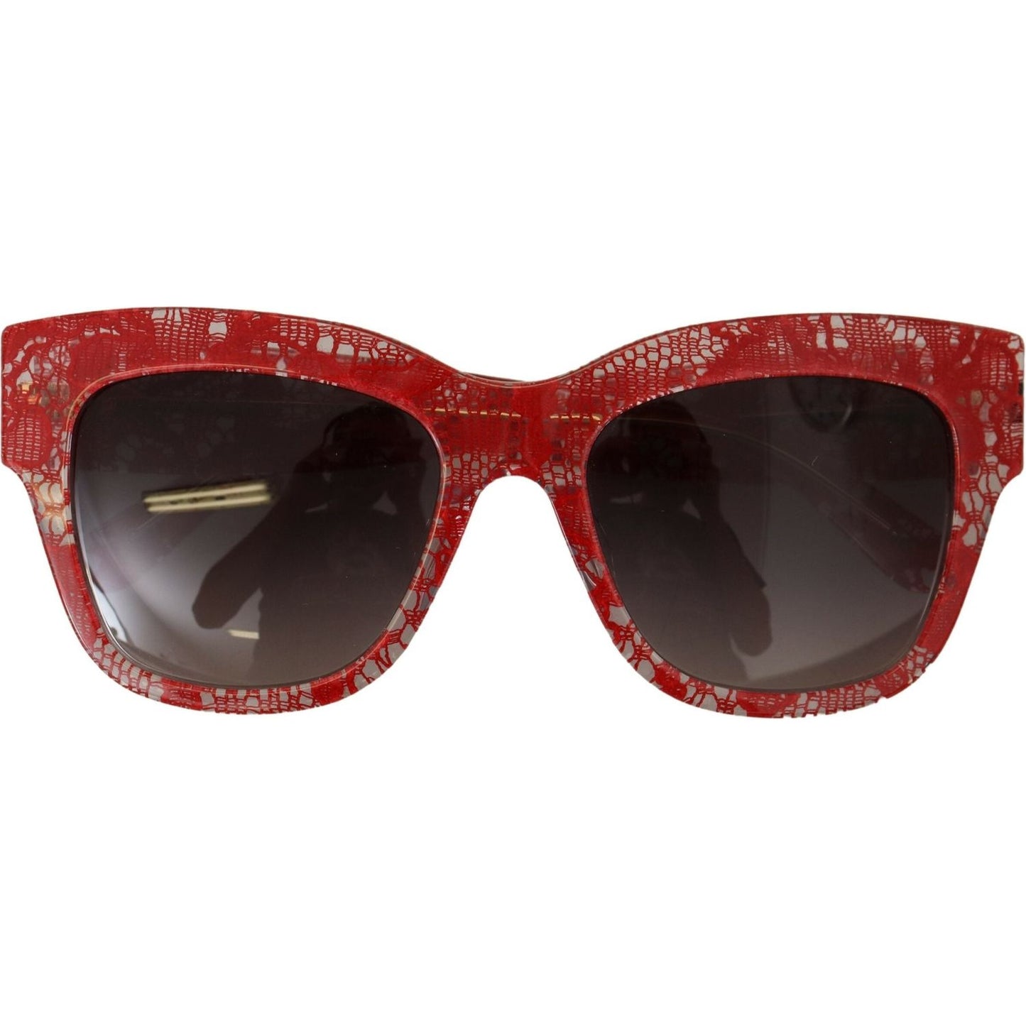 Dolce & Gabbana Elegant Red Lace Detail Sunglasses Dolce & Gabbana