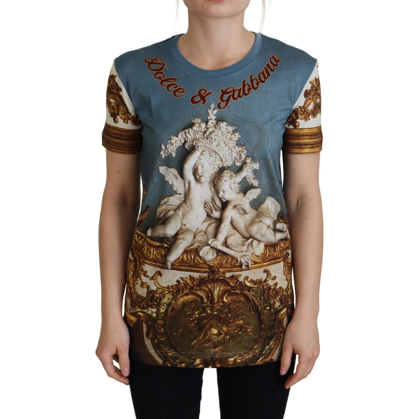 Dolce & Gabbana Chic Angel Print Casual Cotton Tee Dolce & Gabbana