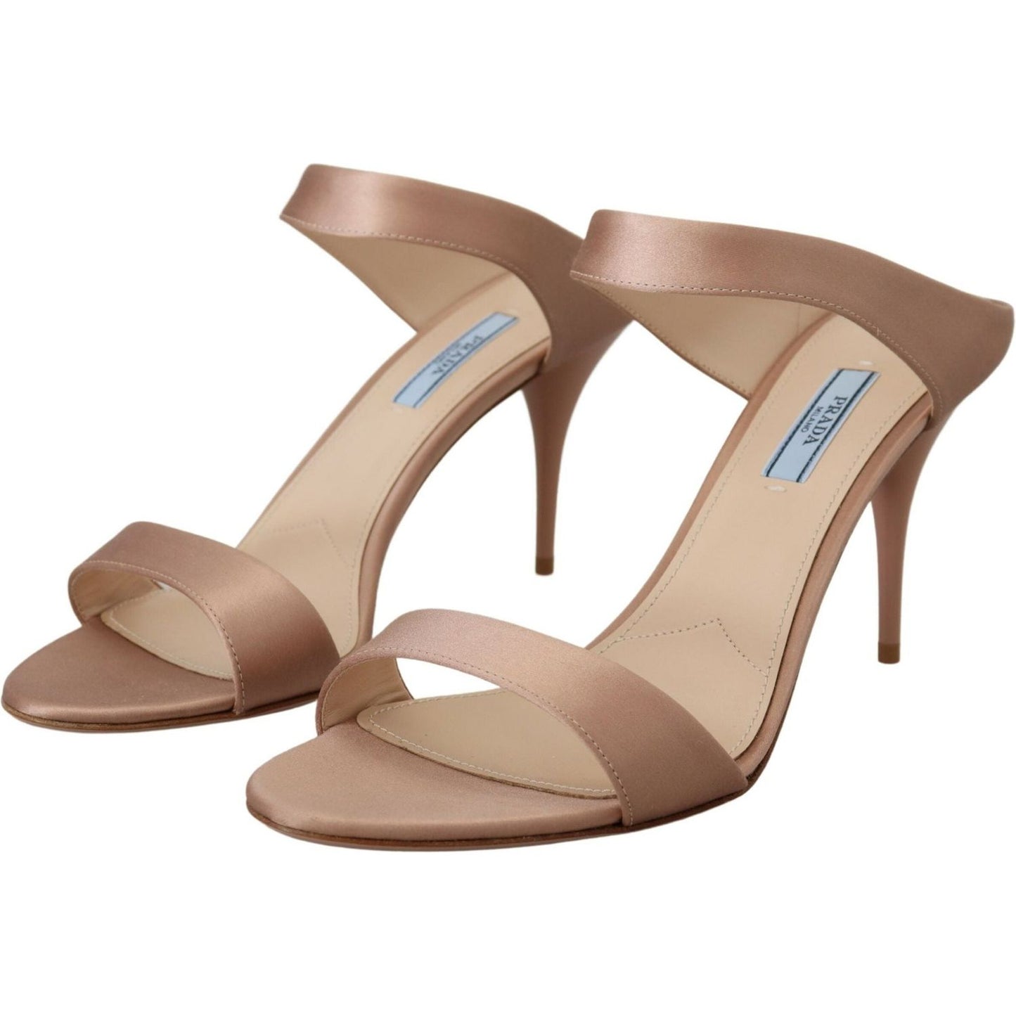 Prada Glimmering Rose Gold Leather Heels Prada