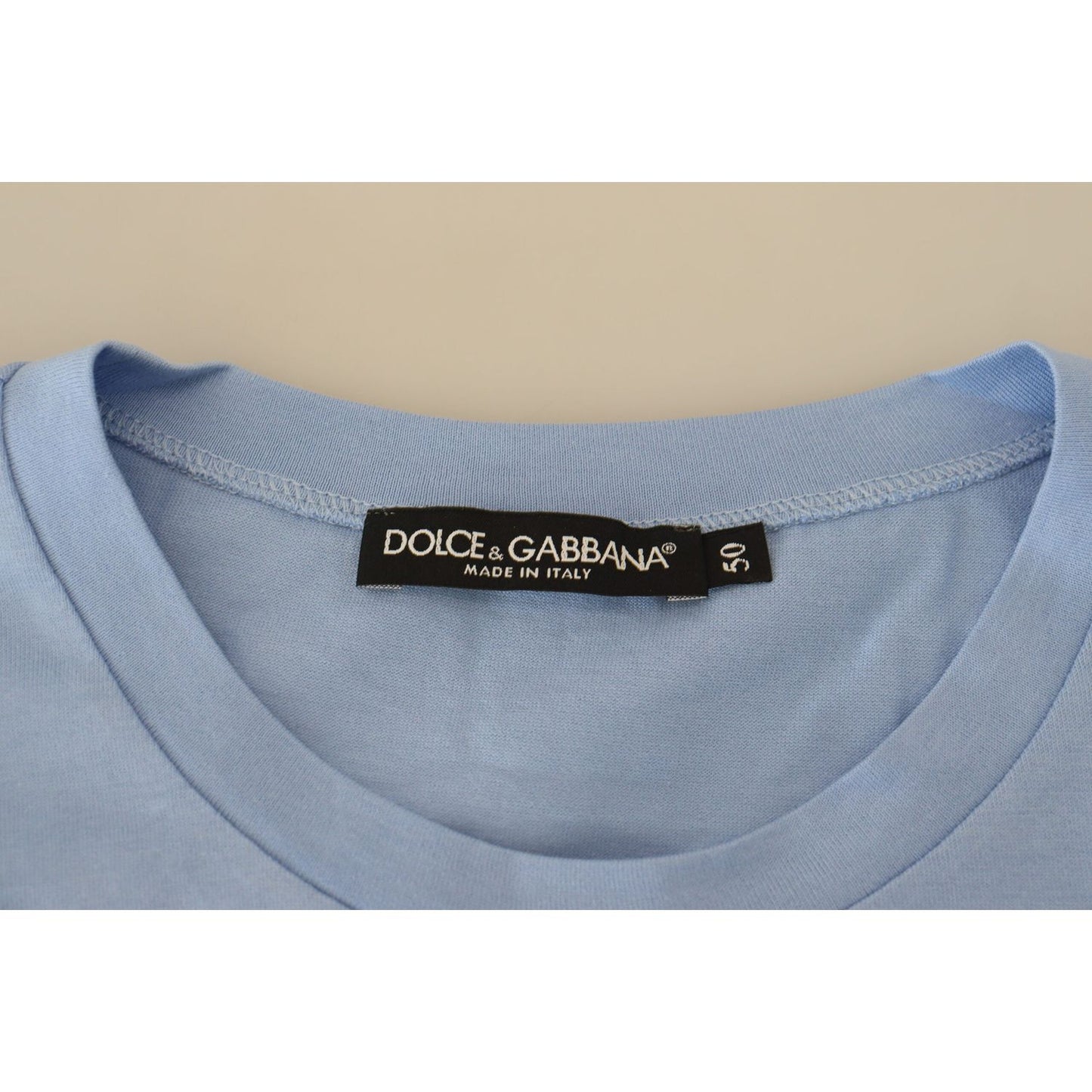 Dolce & Gabbana Elegant Light Blue Cotton Tee Dolce & Gabbana