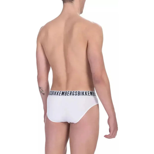 Bikkembergs White Cotton Men Brief Bikkembergs