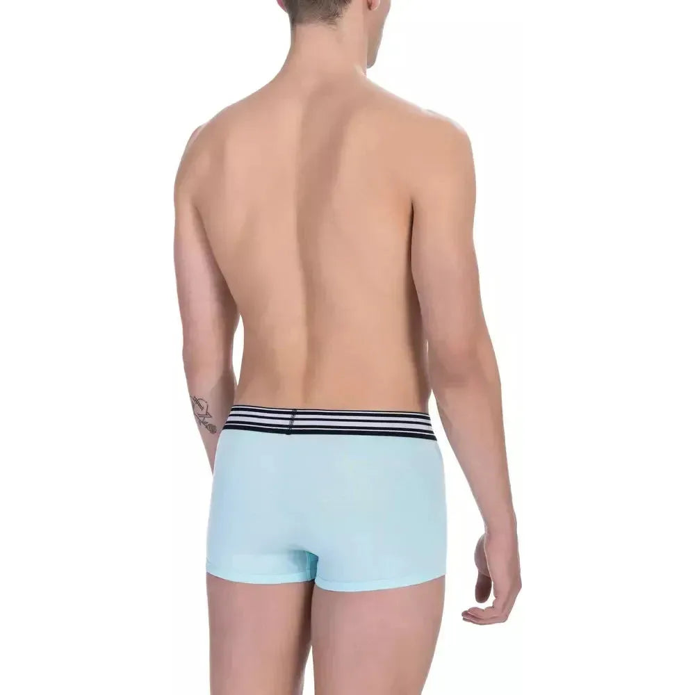 Bikkembergs Light Blue Cotton Men Underwear Trunk Pack Bikkembergs