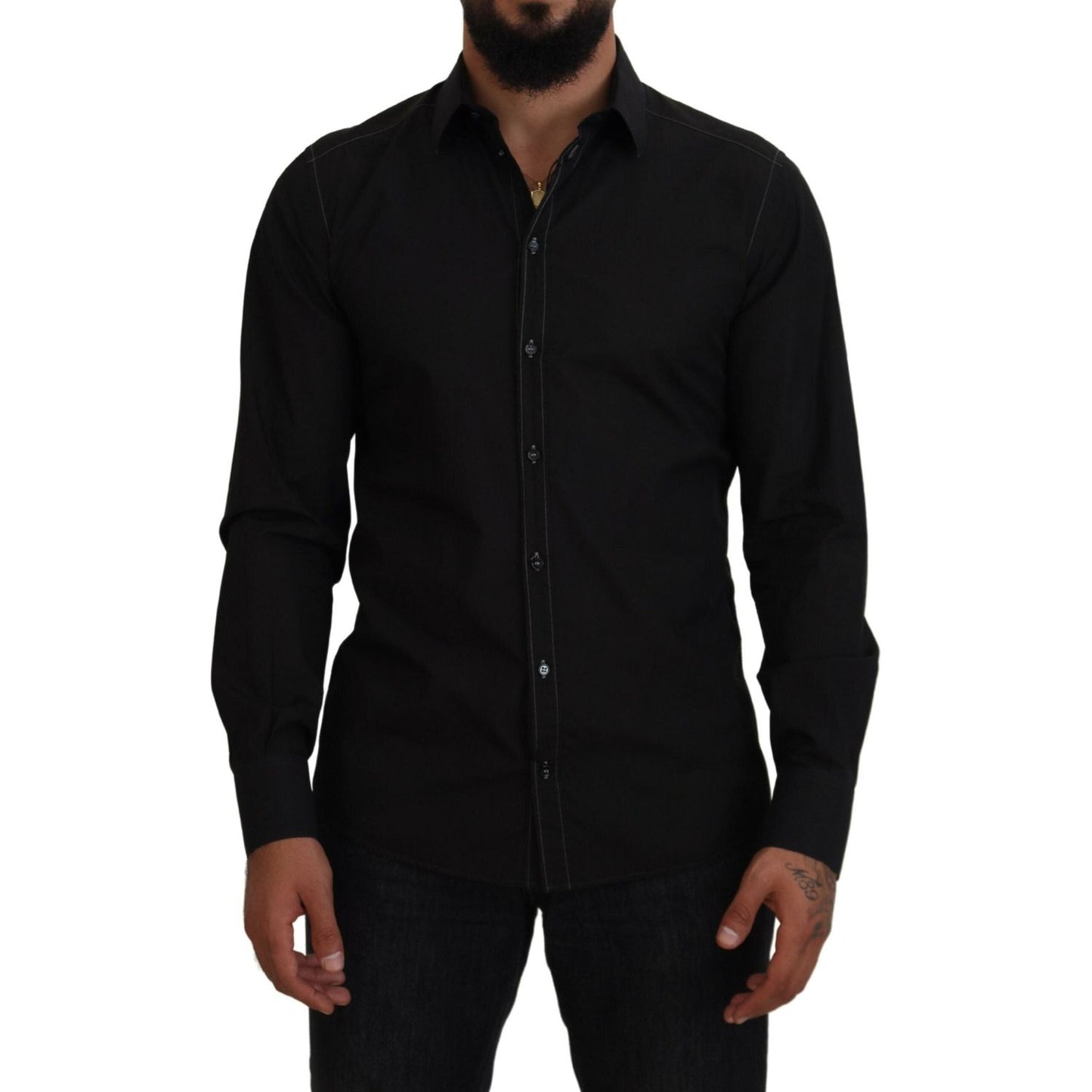 Dolce & Gabbana Elegant Black Formal Cotton Shirt Dolce & Gabbana