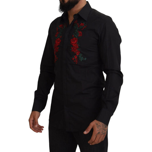 Dolce & Gabbana Elegant Floral Embroidered Cotton Shirt Dolce & Gabbana