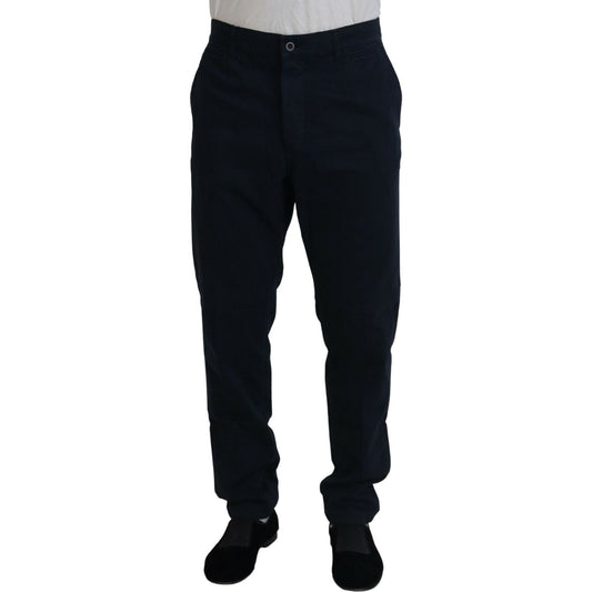 Dolce & Gabbana Blue Cotton Dress Formal Men Pants