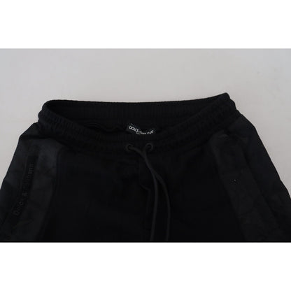 Dolce & Gabbana Black Polyester Skinny Jogger Men Pants