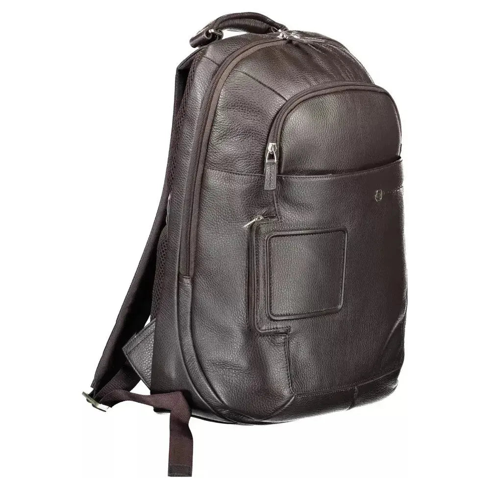 Piquadro Brown Leather Men Backpack Piquadro