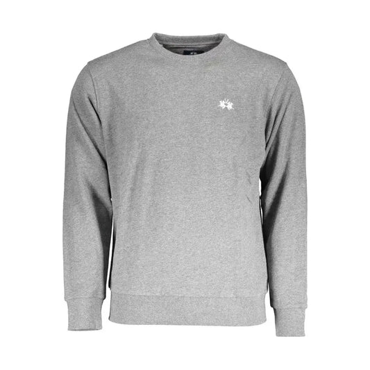 La Martina Gray Cotton Men Sweater La Martina