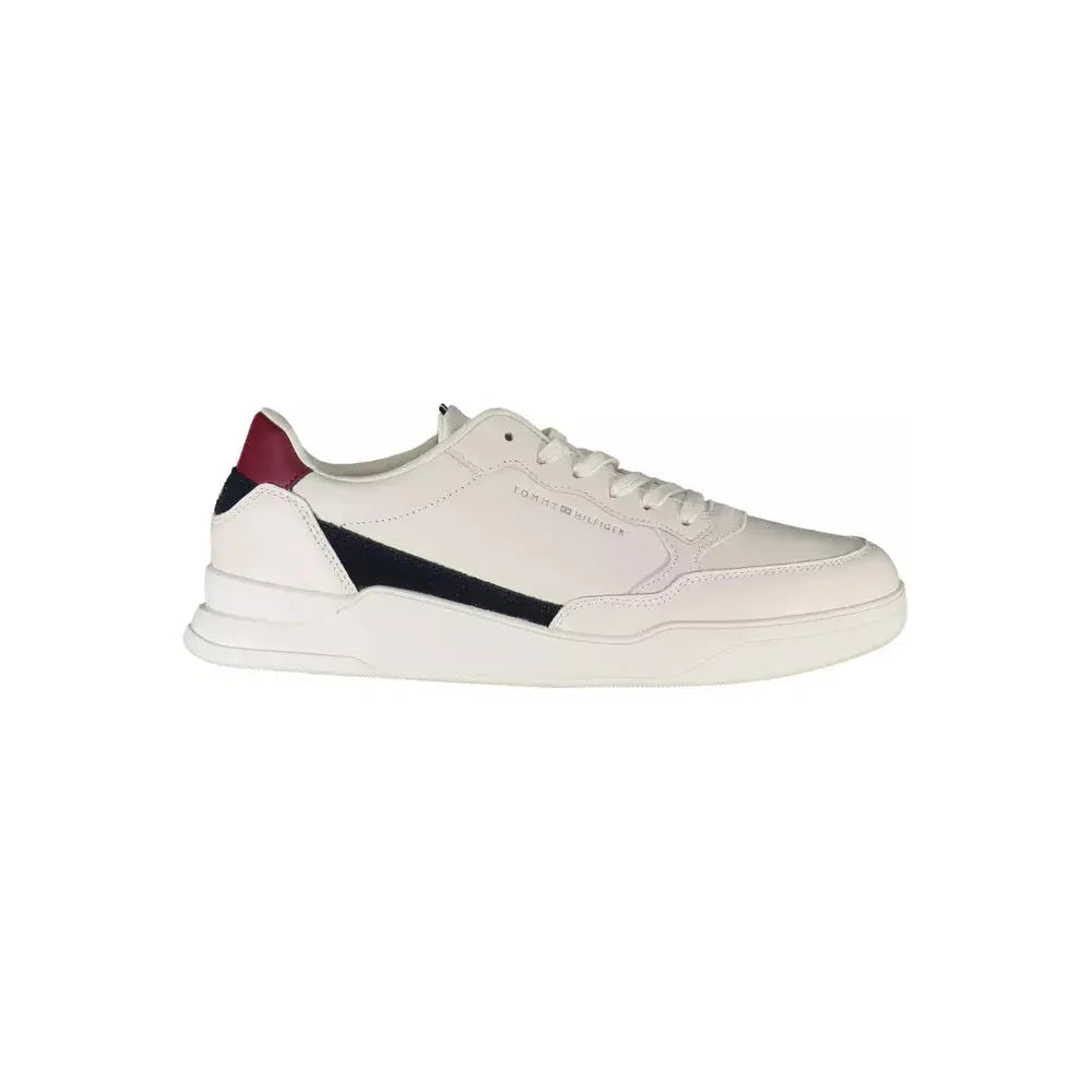 Tommy Hilfiger White Leather Men Sneaker Tommy Hilfiger