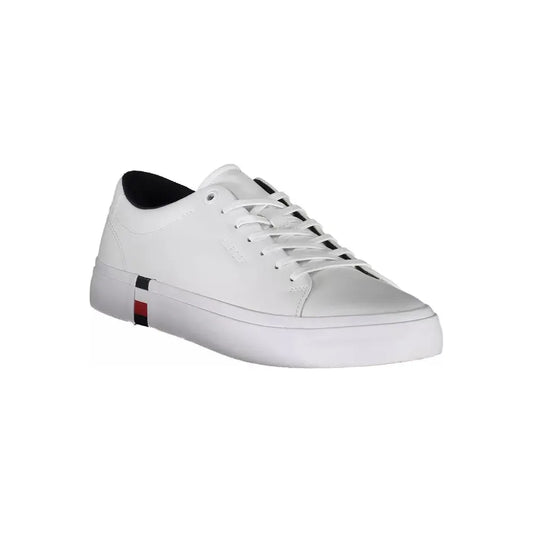 Tommy Hilfiger White Leather Men Sneaker Tommy Hilfiger