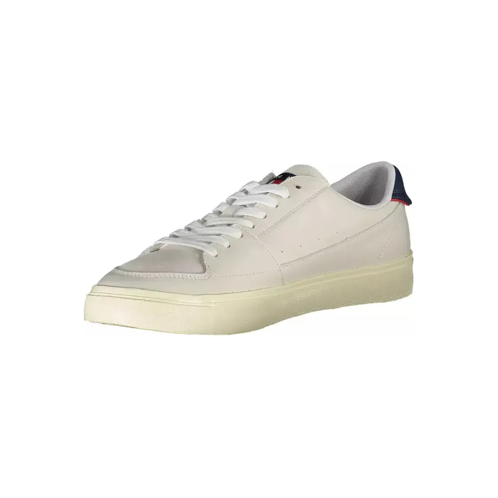 Tommy Hilfiger White Leather Men Sneaker Tommy Hilfiger