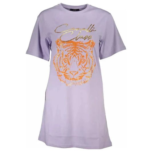 Cavalli Class Purple Cotton Women Top Cavalli Class