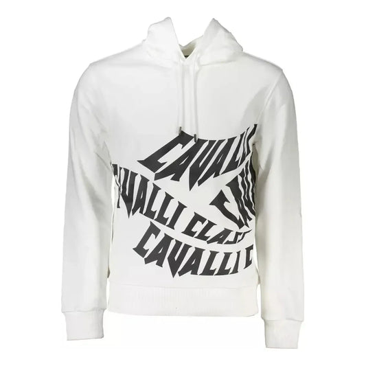 Cavalli Class White Cotton Men Sweatshirt Cavalli Class