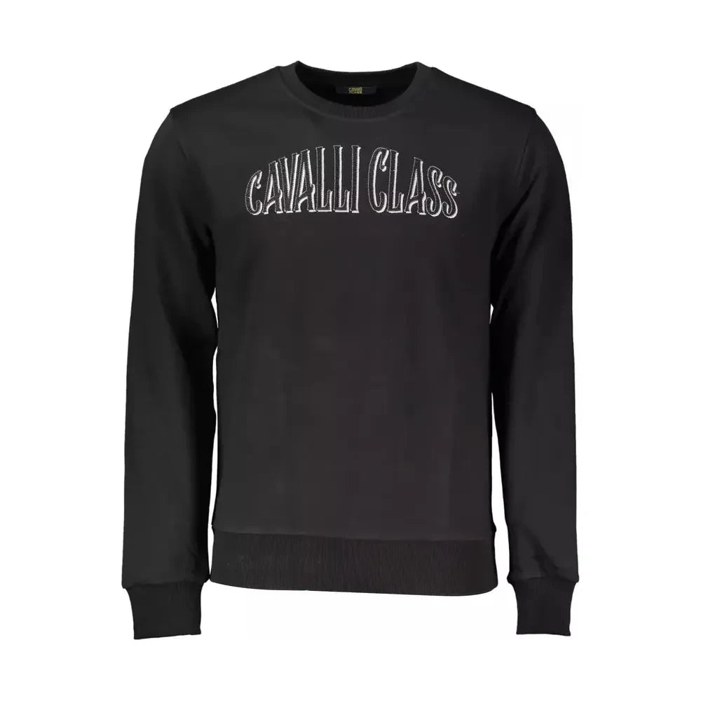 Cavalli Class Black Cotton Men Sweater Cavalli Class