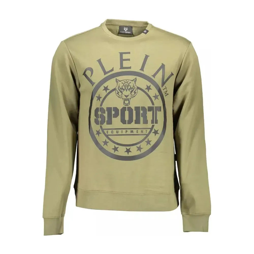 Plein Sport Green Cotton Men Sweater Plein Sport